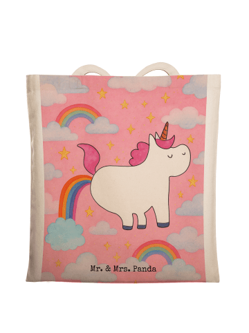 Mr. & Mrs. Panda Tote Bag Einhorn Pupsen Design ohne Spruch in Weiß