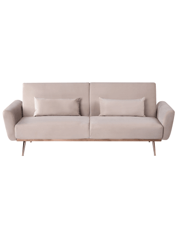 Beliani 3-Sitzer Sofa EINA in Beige/Kupfer - (W) 210 x (H) 86 x (L) 81 cm