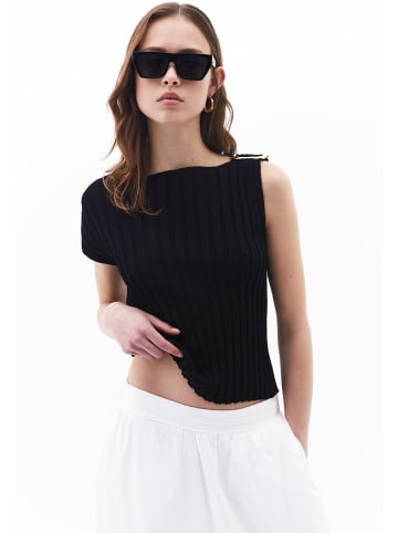 OXXO Kurzarmbluse BLACK