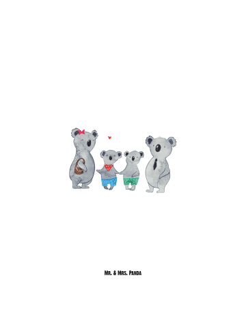 Mr. & Mrs. Panda Edelstahlflasche Koala Familie zwei ohne Spruch in Weiß