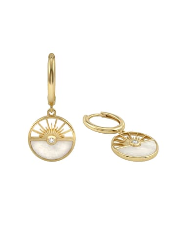 Noelani Charm Creole Silber 925, gelbvergoldet, Perlmutt in gold