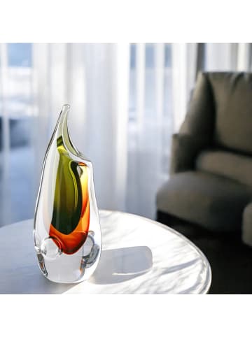 GILDE Vase "Finesse" braun, grün, klar - (H) 30 cm