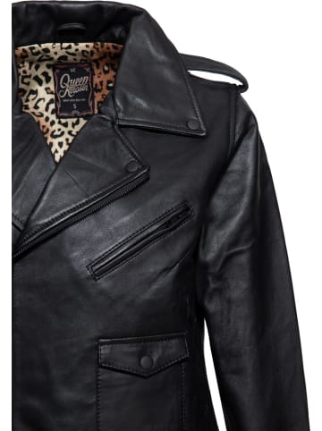 Queen Kerosin Lederjacke "Marlon Jacke Mit Leo Linning" in Schwarz