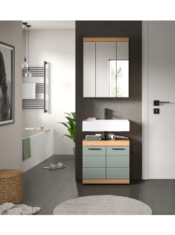 xonox.home Badkombination in Artisan Eiche/Salbei - (B) 60 x (H) 191 x (T) 34