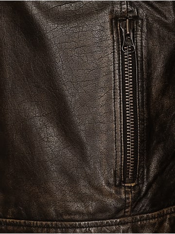Mustang Lederjacke Varberg in dunkelbraun