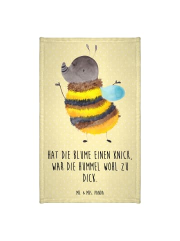 Mr. & Mrs. Panda Gästehandtuch Hummel flauschig mit Spruch in Gelb Pastell
