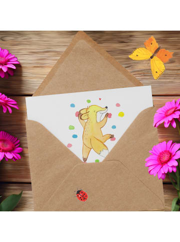 Mr. & Mrs. Panda Einladungskarte Fuchs Bouldern mit Spruch in Weiß