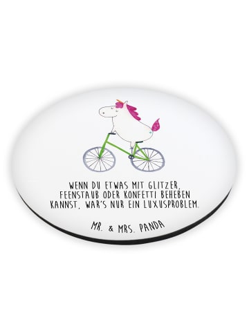 Mr. & Mrs. Panda magnet Einhorn Radfahrer mit Spruch in Weiß