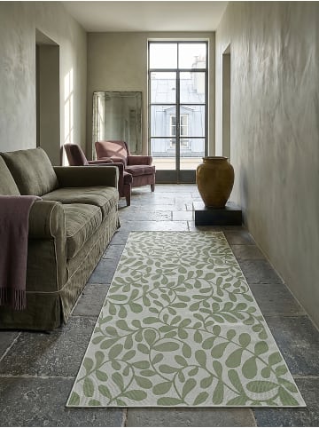 KADIMA DESIGN Teppichläufer Floral flachgewebt pflegeleicht Wohnzimmer Flur in Grün