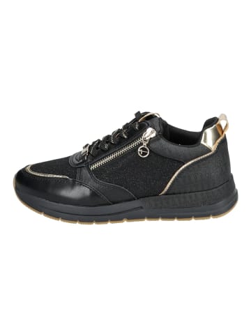 Tamaris Sneaker in Schwarz/Gold