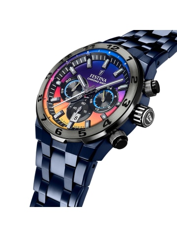 Festina Chronograph-Armbanduhr Festina Chrono Bike blau groß (ca. 44,5mm)