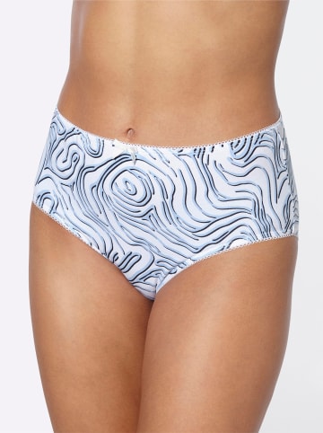 Sieh an! Hüftslip in ecru-bedruckt + eisblau + ecru + schwarz