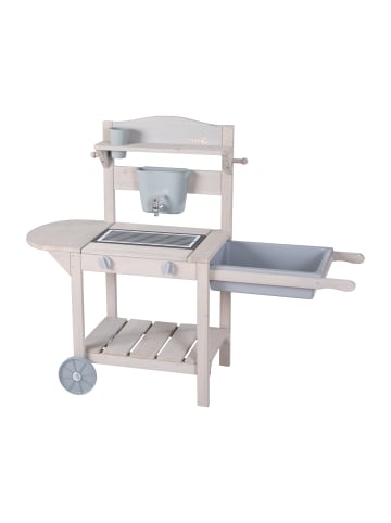 roba Mobile Matschküche BBQ aus FSC-Holz – Indoor & Outdoor Spielküche, grau