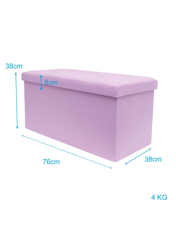 Intirilife Faltbare Sitzbank 76x38x38 cm in LOTUS ROSA