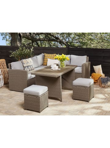 Beliani Gartentisch Set BARDI in /Grau/Beige - (W) 189 x (H) 89 x (L) 160 cm linksseitig