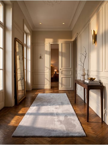 KADIMA DESIGN Läufer Uni rutschhemmend weich wohnlich Wohnzimmer Schlafzimmer in Grau