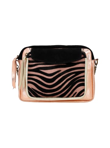 FELIPA Handtasche in Schwarz Gold Rosa Zebra