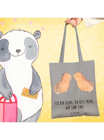 Mr. & Mrs. Panda Shopping Bag Capybara Liebe mit Spruch in Light Grey