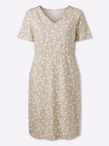 Sieh an! Jerseykleid in beige-ecru-bedruckt
