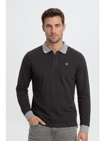 BLEND Langarm-Poloshirt BHRalle in Grau