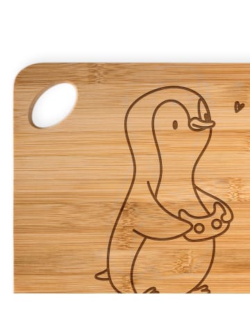 Mr. & Mrs. Panda Schneidebrett Pinguin Zocken ohne Spruch in Braun