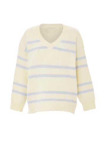 kilata Damen Strickpullover in Wollweiss Hellblau
