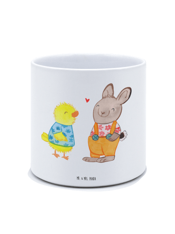 Mr. & Mrs. Panda Großer Blumenkübel Ostern Freundschaft ohne Spruch in Weiß
