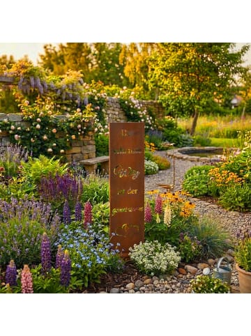 relaxdays Gartendeko "Der schönste Weg" in Braun - (B)20 x (H)55 x (T)15 cm