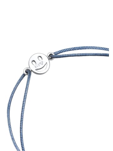 Elli Armband 925 Sterling Silber mit Smiling Face, Smiling Face in Hellblau