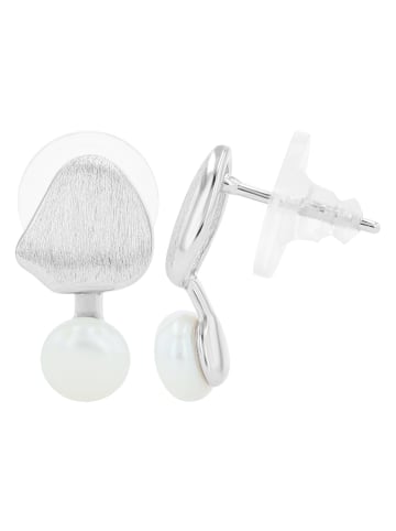 Adeliás Damen Ohrringe – Ohrstecker aus 925 Silber mit Süßwasserperle in silber