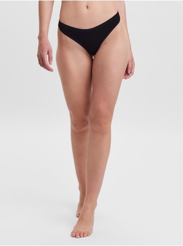 Vero Moda Ripp Slips 2-er Pack G-String Brazilian Tanga VMAGNES in Schwarz-Weiß