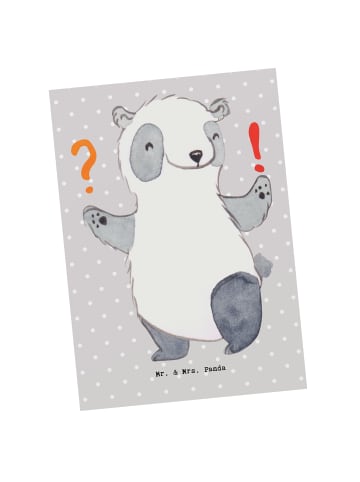 Mr. & Mrs. Panda Postkarte Berater Herz ohne Spruch in Grau Pastell