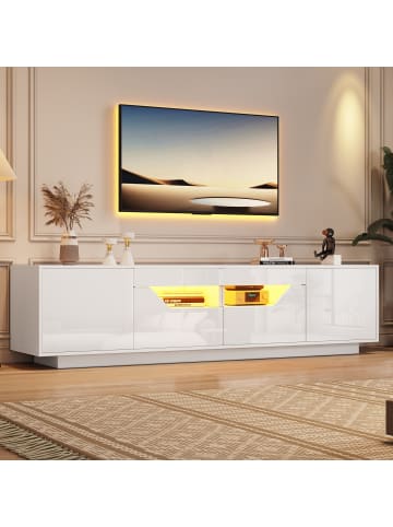 ABRIHOME TV Schrank Stand für 75 Zoll Fernseher mit LED 180*40*45cm 