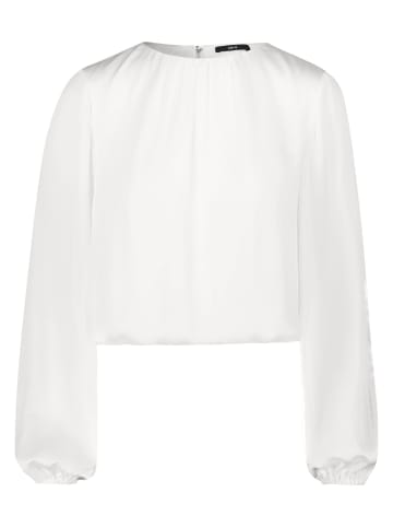 Zero  Satinbluse langarm mit Raffung in Offwhite