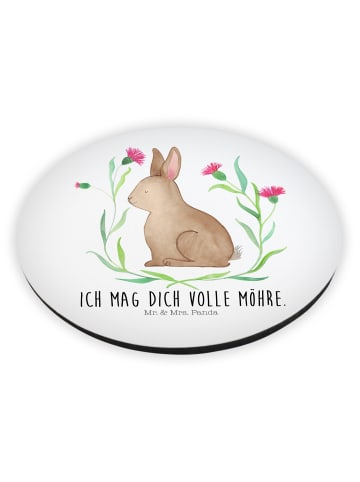 Mr. & Mrs. Panda Kühlschrankmagnet Hase Sitzen mit Spruch in Weiß