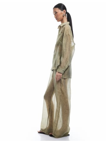 KOTON HOSEN in Khaki Gemustert