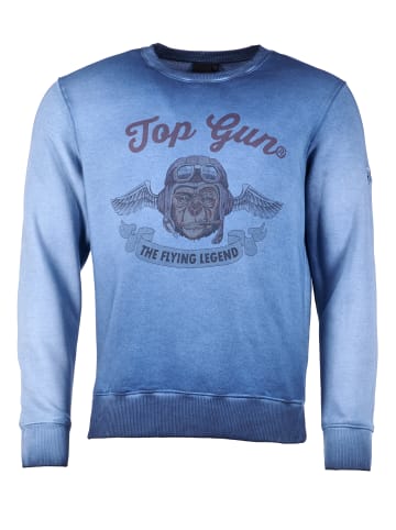 TOP GUN Sweatshirt Smoking Monkey TG20191034 in blau