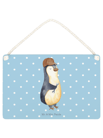 Mr. & Mrs. Panda Holzschild Wenn Papa es nicht reparieren kann, ... in Blau Pastell