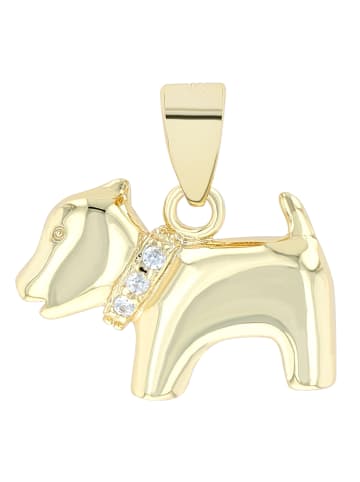 Adeliás Damen Anhänger – Charmanhänger aus 925 Silber mit Zirkonia in gold