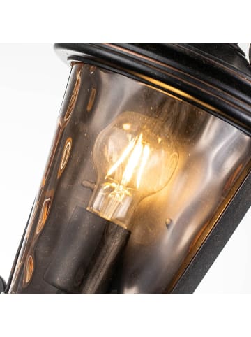 Licht-Erlebnisse Außen Wandlampe (B)21.7 x (H)43.2 cm in Bronze Antik BernsteinBronze Antik Bernstein
