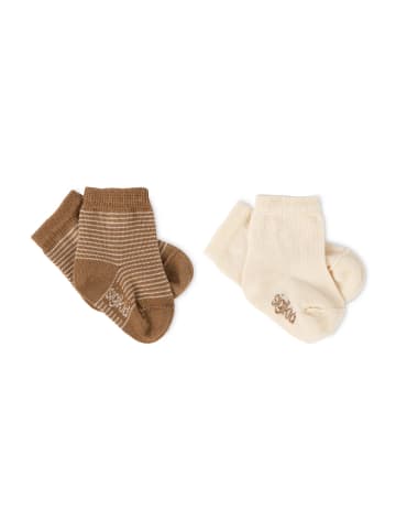 Sigikid Socken-Set 2er Classic Baby in beige/braun