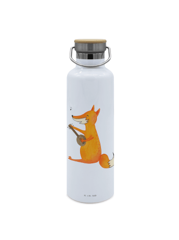 Mr. & Mrs. Panda Thermo-Trinkflasche Fuchs Gitarre ohne Spruch in Weiß