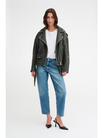 My Essential Wardrobe Lederjacke GILO Casual fit in Medium Grey Retro Wash