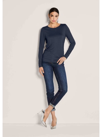 MADELEINE Langarm-Shirt mit gerafften Seiten in marine