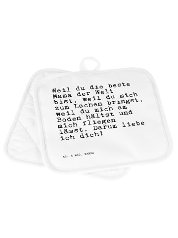 Mr. & Mrs. Panda Topflappen Weil du die beste... mit Spruch in Weiß