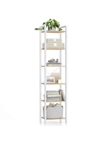 VASAGLE Regal Barnet in Beige und Weiß - (B)30 x (H)187 x (T)39.6 cm