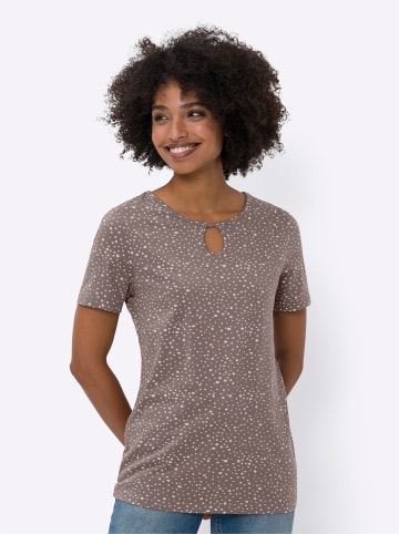 Heine Print-Shirt in dunkeltaupe-ecru-bedruckt