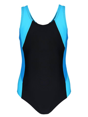 Aquarti Mädchen Badeanzug mit Ringerrücken in hellblau