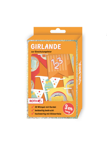 Partygirlande mit Glitzerfolie in Bunt