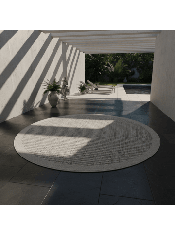 KADIMA DESIGN Teppich Outdoor Waschbar Einfarbig DAFNE Strapazierfähig OEKO-TEX in Grau